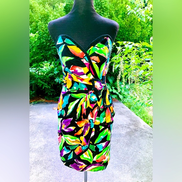 After Five by Julie Duroché floral strapless dress. Vintage trending spring 2025 - Picture 1 of 5